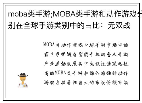 moba类手游;MOBA类手游和动作游戏分别在全球手游类别中的占比：无双战域：英雄霸业争锋